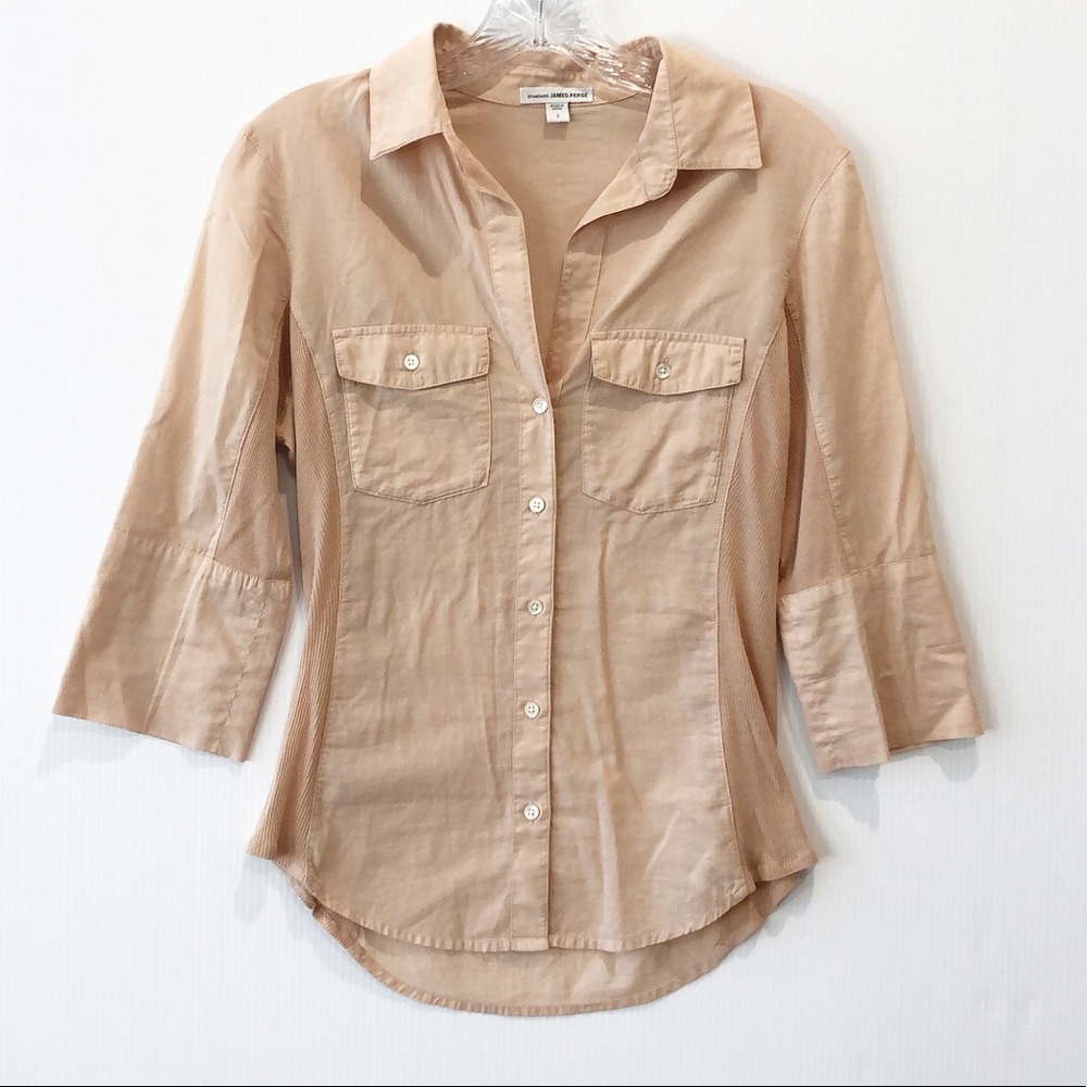 James Perse Side Panel Cream Top Size XS